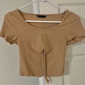 tan crop top from shein. size s. gently used.